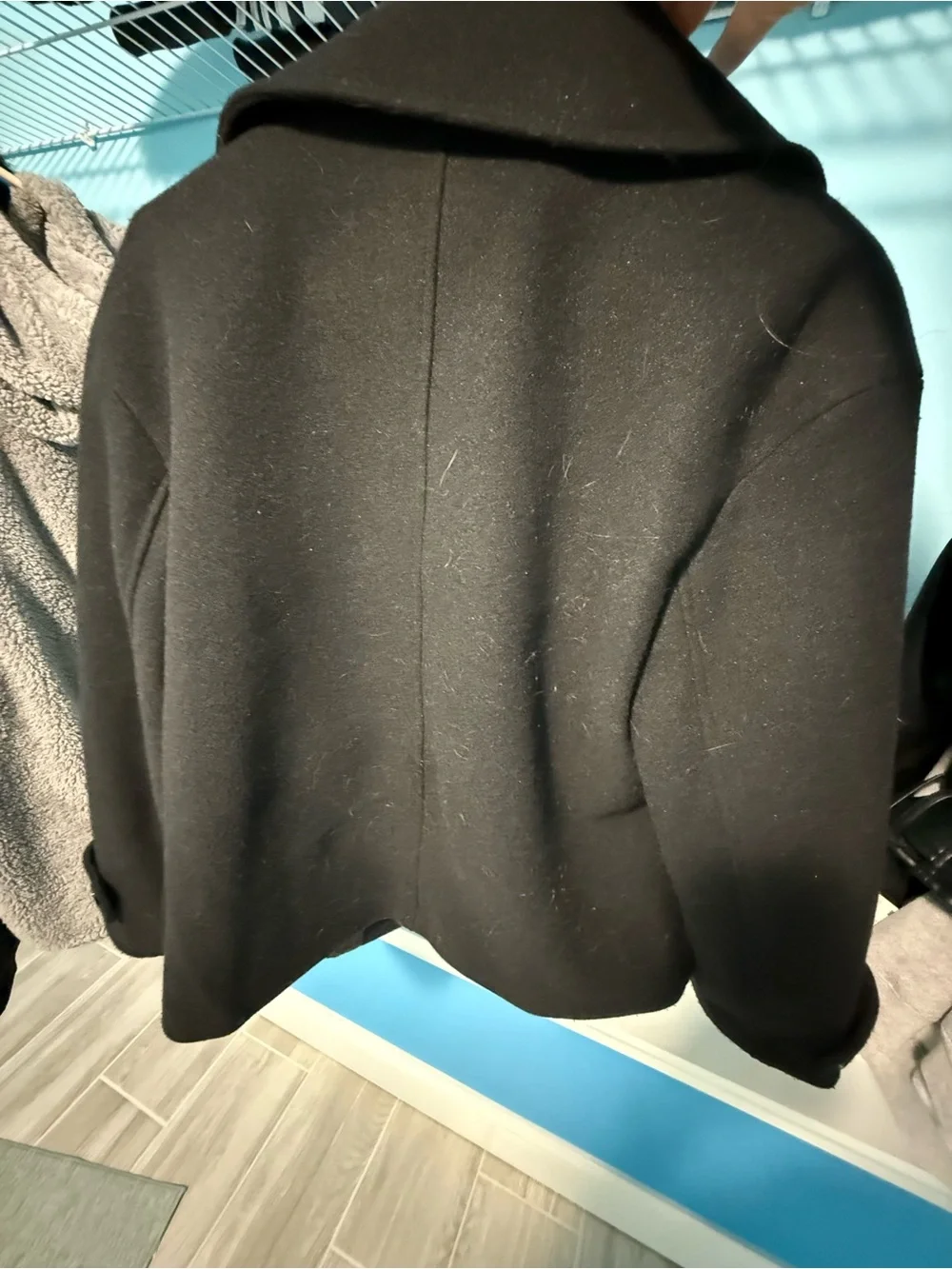 Michael Kors Black Double-Breasted Peacoat
